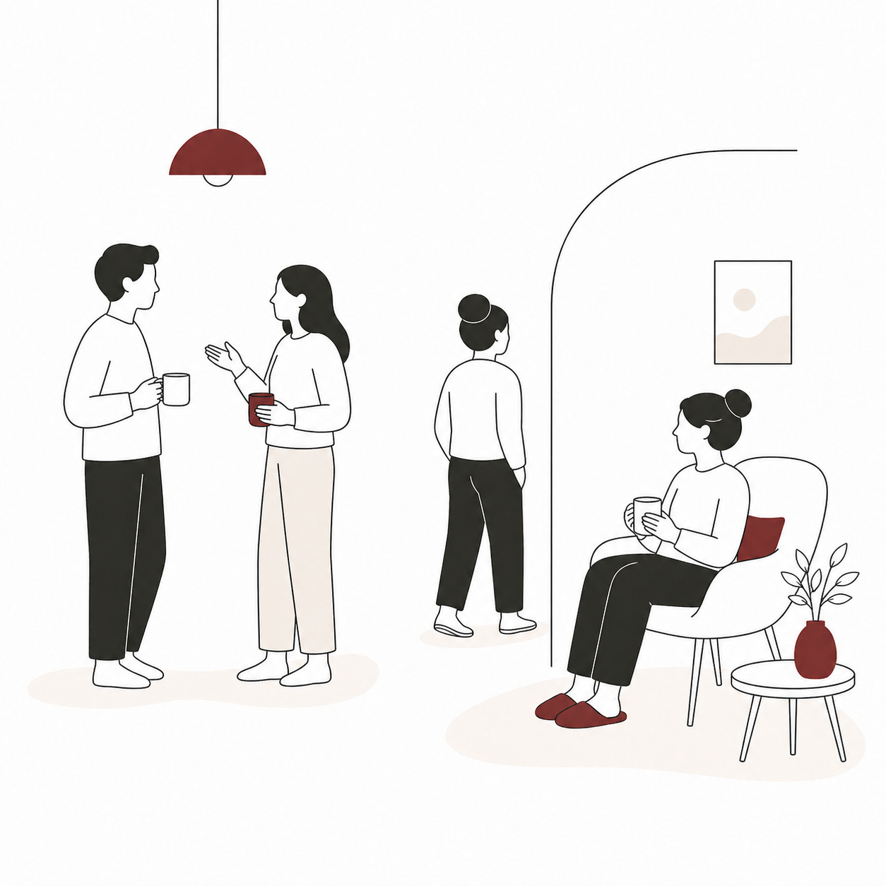 Minimal illustration for people and social energy