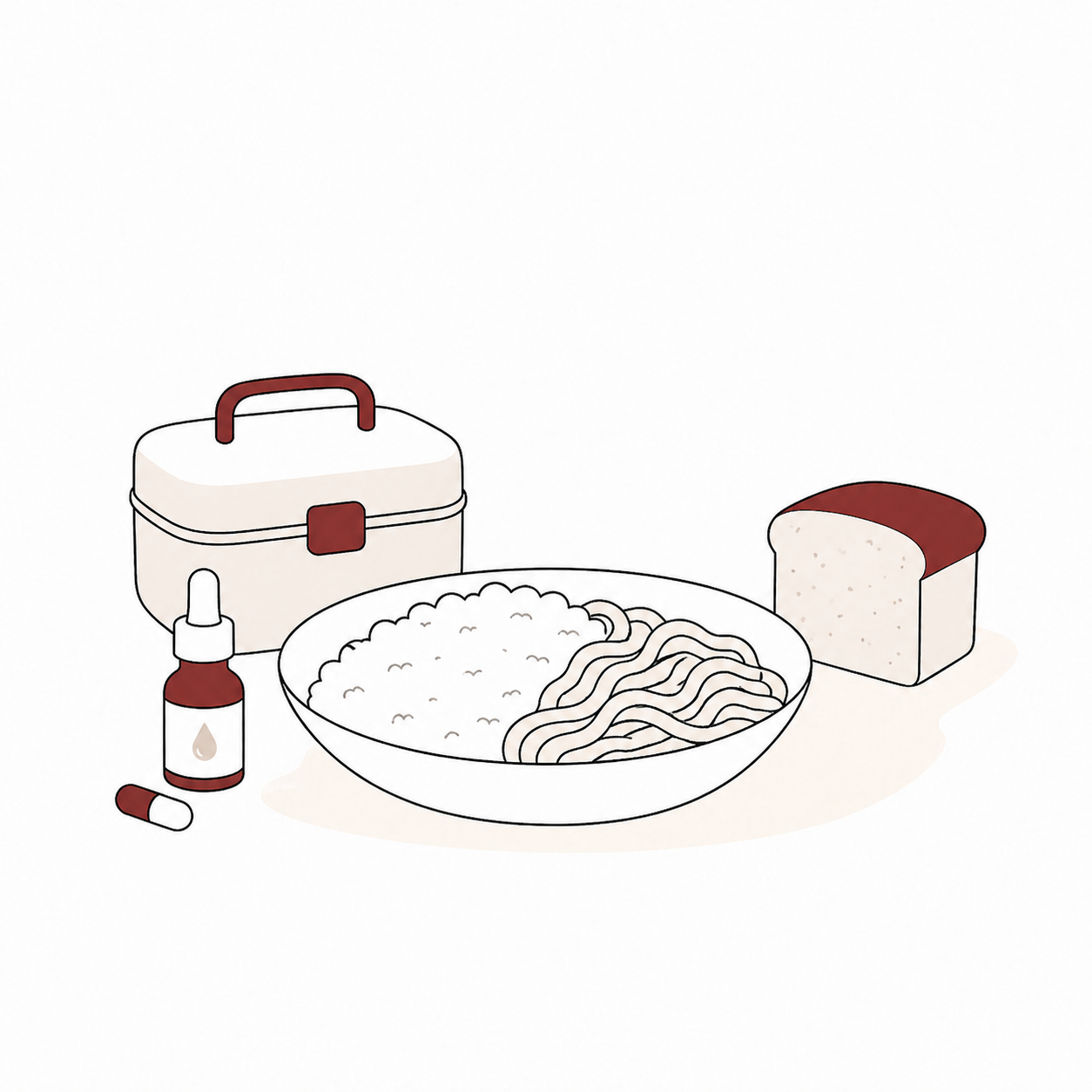 Minimal illustration for meals and food strategy